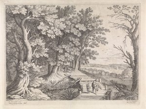 Paesaggio con Abramo e Isacco da Willem van Nieulandt (II)