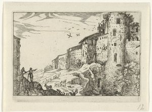 Paesaggio con rovina romana da Willem van Nieulandt (II)
