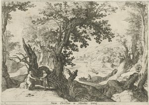 Paesaggio con la tentazione di Cristo da Willem van Nieulandt (II)