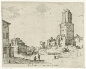 Torre delle Milizie e il Pantheon (serie: Vedute di Roma)