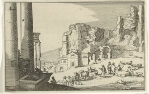 Bestiame tra rovine romane da Willem van Nieulandt (II)