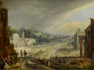 Veduta del Campo Vaccino, Roma da Willem van Nieulandt