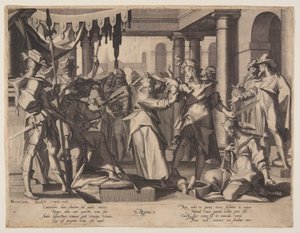 Giudizio di Salomone, tavola 2 da Troni di giustizia (Thronus Iustitiae) da Willem van Swanenburgh