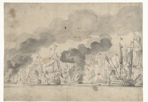 Battaglia navale presso Lowestoft il 13 giugno 1665 da Willem van de Velde (I)