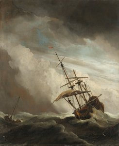 Una nave in alto mare colpita da una burrasca, conosciuta come 