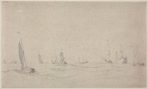Navigazione su un mare agitato, 1665 da Willem van de Velde