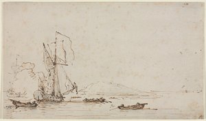 Yacht che riceve il saluto da Willem van de Velde