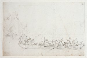 Una lotta in barca tra olandesi o inglesi e pirati barbareschi, c.1675 (gesso) da Willem van de Velde the Younger