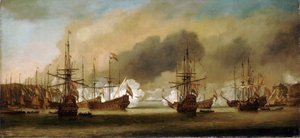 Battaglia di Bergen (o Vagen) (Norvegia), 3 agosto 1665 (13 agosto 1665) da Willem van de Velde the Younger