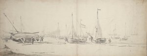 Pinks e weyshuits tirati a riva, c.1665 da Willem van de Velde the Younger
