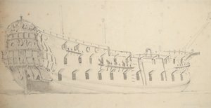 Ritratto di una nave inglese di quarta classe, c.1685 da Willem van de Velde the Younger