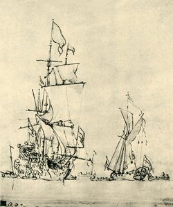 Navi in mare, metà-fine XVII secolo da Willem van de Velde the Younger