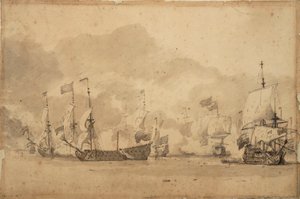La battaglia del Texel (Kijkduijn) 11-21 agosto 1673 da Willem van de Velde the Younger