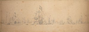Un consiglio di guerra nella flotta olandese da Willem van de the Elder Velde