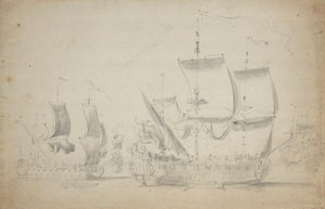 Un due ponti inglese a vela facile, c.1675 da Willem van de the Elder Velde