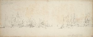 De Ruyter si unisce alla flotta di Tromp nel Mare del Nord, 8-18 agosto 1665 da Willem van de the Elder Velde