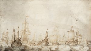 Pescherecci olandesi di aringhe nel Mare del Nord da Willem van de the Elder Velde