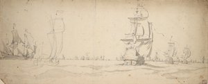 Navi olandesi che corrono verso la flotta principale, maggio? 1672, c.1672 da Willem van de the Elder Velde