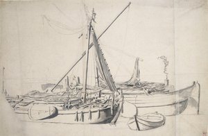 Studio di un damlooper e di uno smalschip affiancati, c.1665