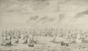 La Battaglia di Terheide da Willem van de the Elder Velde