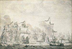 La battaglia del Sund, 29 ottobre - 8 novembre 1658, c.1660 da Willem van de the Elder Velde