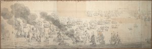 La battaglia di Texel (Kijkduin) da Willem van de the Elder Velde