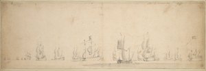 La flotta olandese prima della battaglia di Lowestoft, maggio-giugno 1665 da Willem van de the Elder Velde