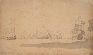 La flotta olandese in sosta, probabilmente nel maggio 1672, c.1672 da Willem van de the Elder Velde