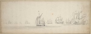 La flotta olandese in viaggio verso la costa scozzese da Willem van de the Elder Velde