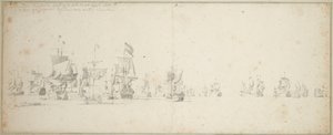 Lo squadrone della Frisia al largo della costa della Scozia da Willem van de the Elder Velde