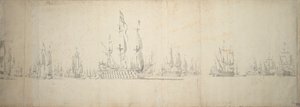 Il giorno prima della battaglia di Lowestoft, 2-12 giugno 1665 da Willem van de the Elder Velde