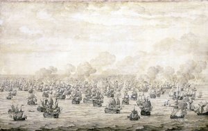 La prima battaglia di Schooneveld, 28 maggio 1673 da Willem van de the Elder Velde