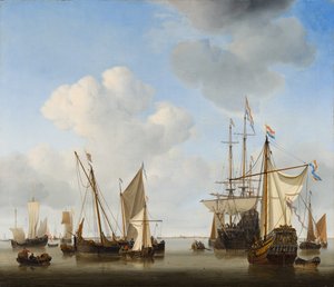 Navi in rada da Willem van de Velde the Younger