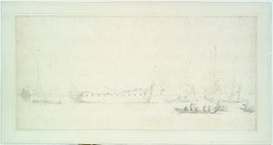 Il varo di una nave inglese, probabilmente la 