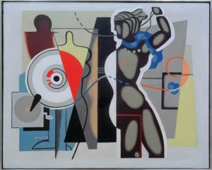 Donna con il braccio alzato da Willi Baumeister