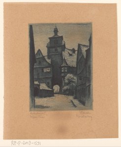 Vista della Weisserturm, a Rothenburg ob der Tauber da Willi Foerster (signed by artist)