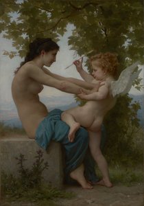 Una giovane ragazza che si difende da Eros da William Adolphe Bouguereau