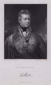 Sir Thomas Picton, generale gallese delle guerre napoleoniche ucciso nella battaglia di Waterloo da William (after) Beechey