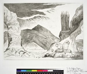 Il cerchio dei falsificatori: Dante e Virgilio si coprono il naso a causa del fetore, Inferno, Canto XXIX, illustrazione alla 