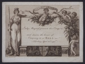 Invito dalla Lady Mayoress di Londra a un ballo alla Mansion House