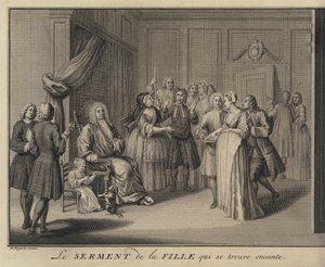 Una Donna che Giura un Bambino a un Cittadino Grave da William (after) Hogarth
