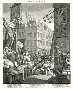 Strada della birra (incisione) da William (after) Hogarth