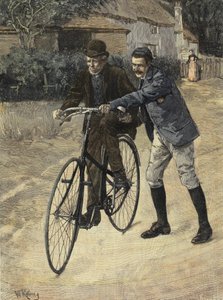 Insegnare al vecchio papà. Incisione dall