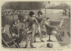 La guerra Zulu, durante il viaggio con i rinforzi, Minstrel nero da William (after) Ralston