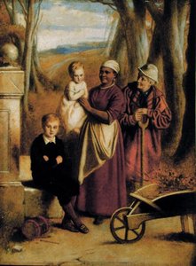 Due bambini, infermiera e vecchio da William (attr. to) Mulready
