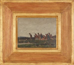 Figure che attraversano un paesaggio da William (circle of) Nicholson