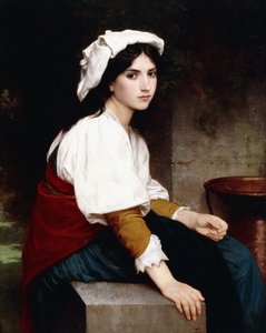 Ragazza italiana vicino a una fontana, 1870