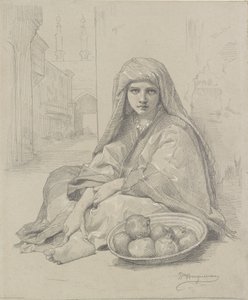 Ragazza nordafricana che vende melograni, fine XIX secolo da William Adolphe Bouguereau