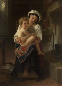 Giovane madre che guarda il suo bambino, 1871 da William Adolphe Bouguereau