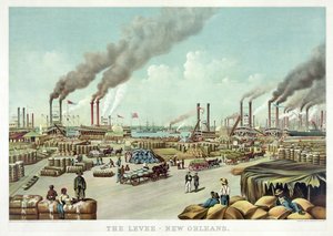 Il molo, New Orleans, pub. Currier & Ives da William Aiken Walker
